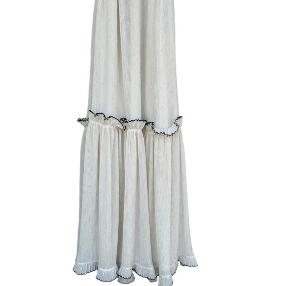 Tory Burch White Meredith Maxi Dress Ruffled Tiered Size 8 - Picture 5 of 7